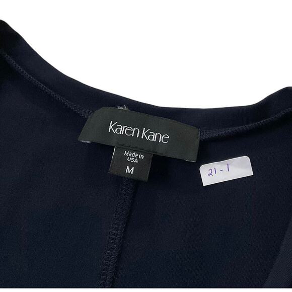 21-1 Karen Kane Navy Blue Fit & Flare Dress MSRP $98 Women Size Medium NWT - Picture 3 of 6